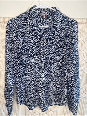 Juicy Couture Blue and White Printed Button-Down Shirt